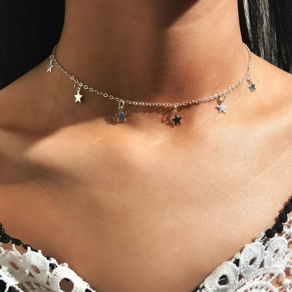 Star Chain Choker Silver - Picture 3 of 4